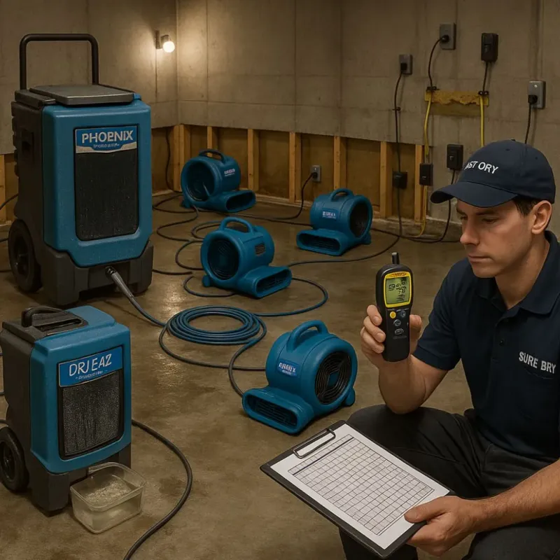 Structural Drying and Dehumidification process in Vincent, CA
